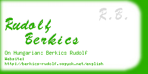 rudolf berkics business card